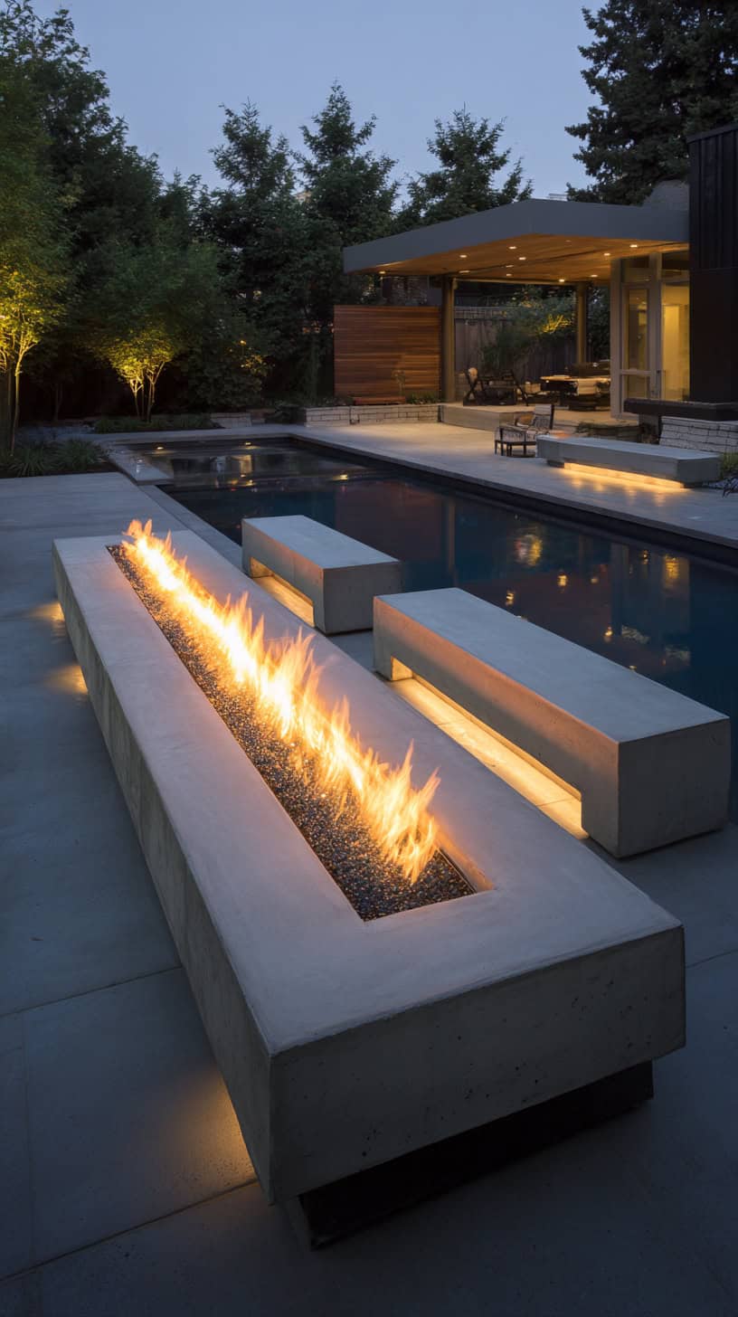 Modern Rectangular Fire Pit - Image 2
