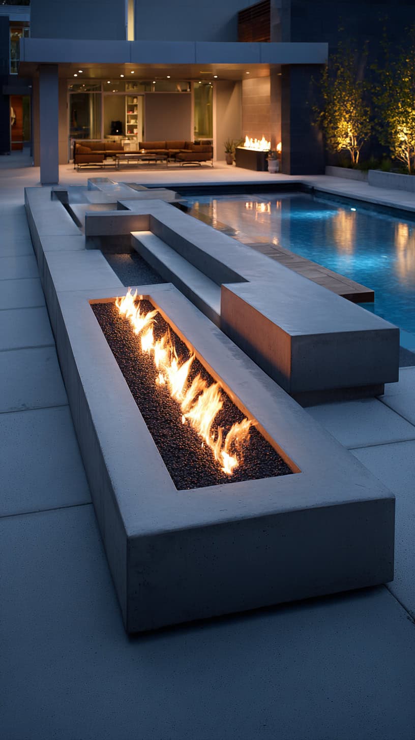Modern Rectangular Fire Pit - Image 1