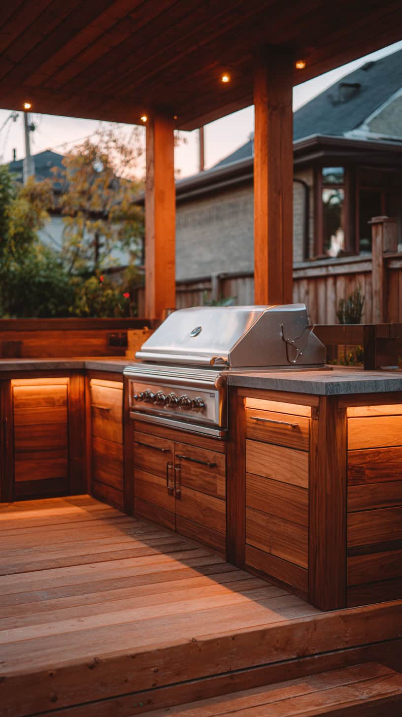 Outdoor Grill Area Magic on a Tiered Backyard - Image 2