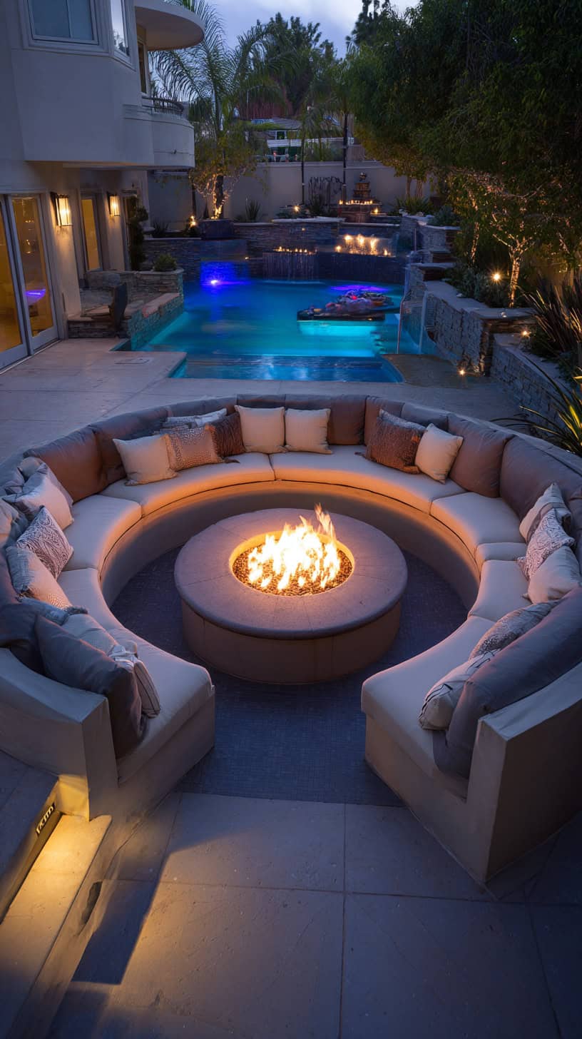 Poolside Fire Pit Lounge - Image 1