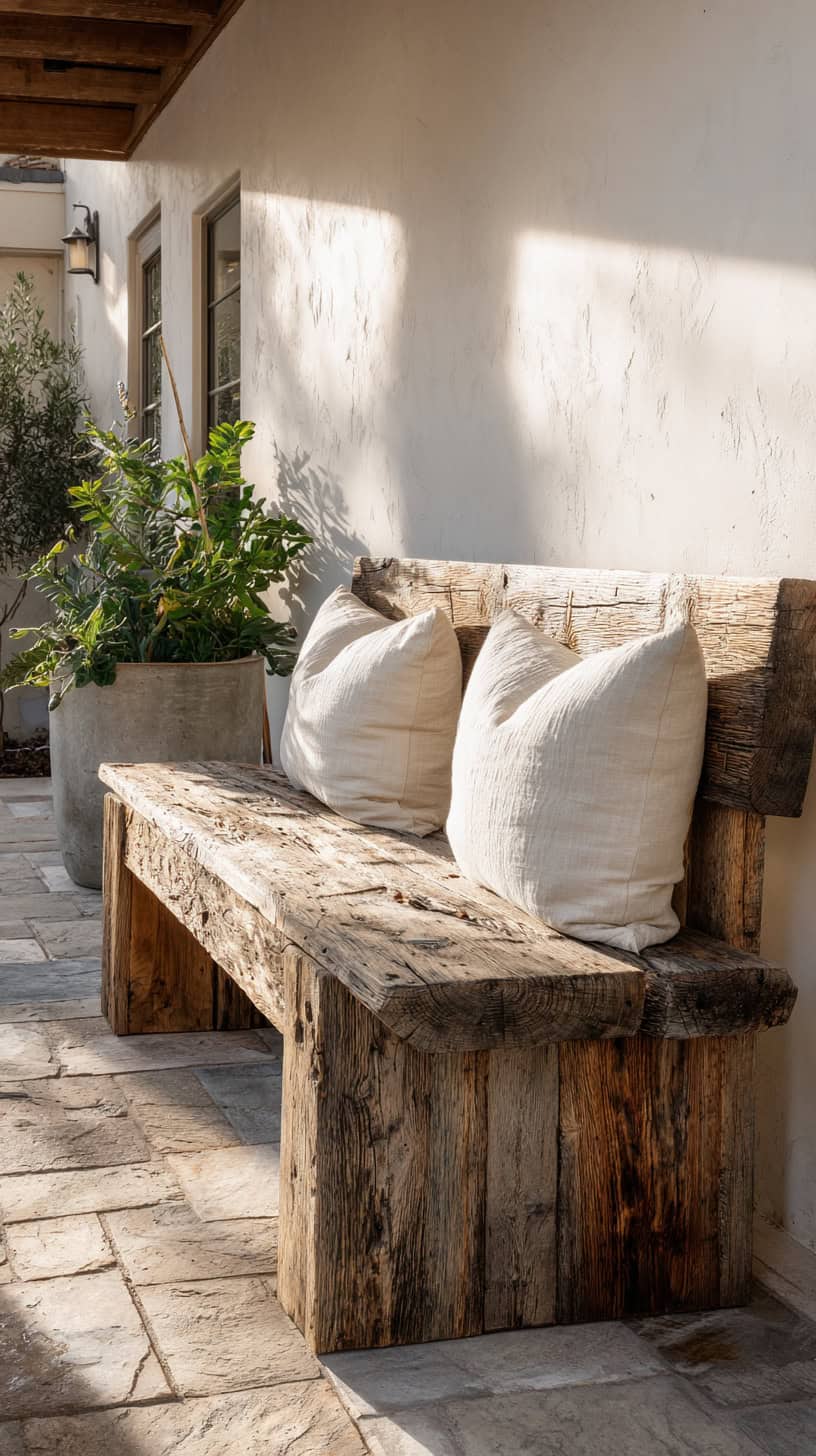 Reclaimed Wood Bench - Image 1