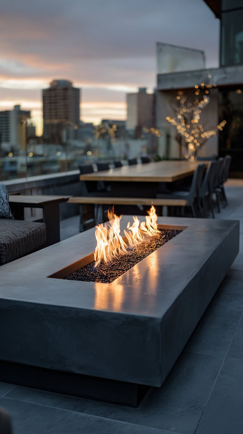 Sleek Concrete Fire Table - Image 1