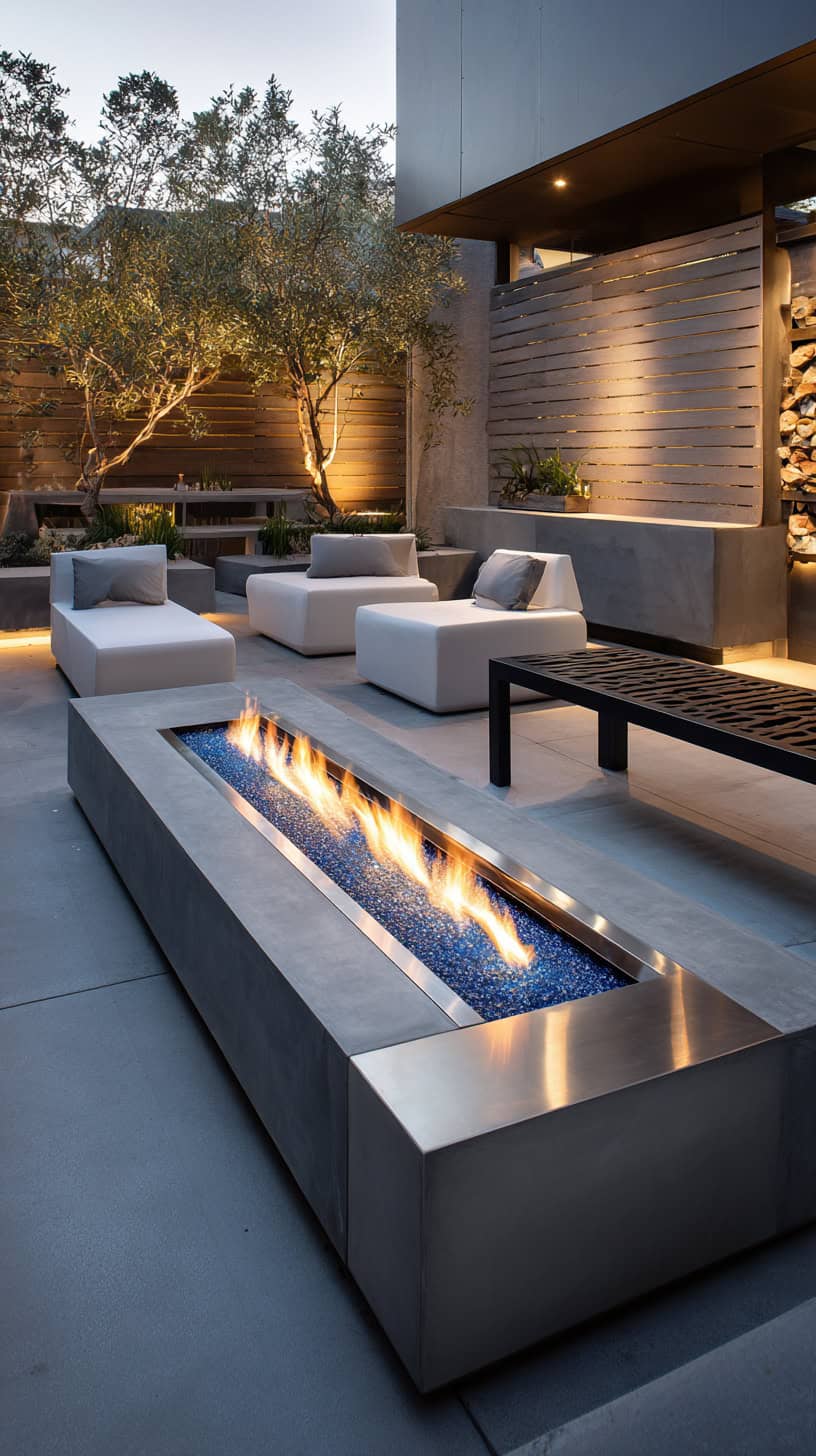 Sleek Outdoor Fire Conversation - Image 2