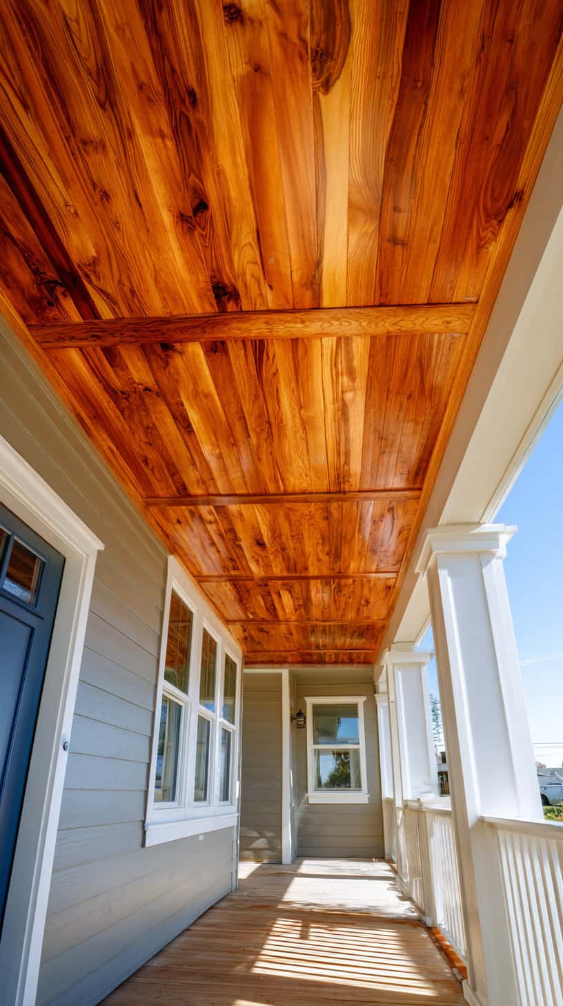 Stained Cedar Porch Ceiling - Image 2