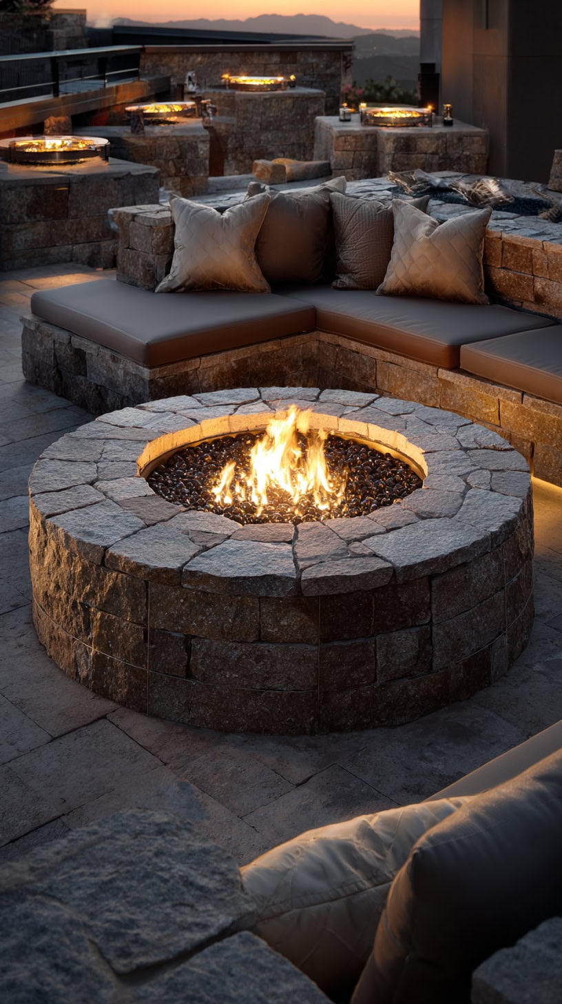 Stone Edged Gas Fire Pit - Image 1