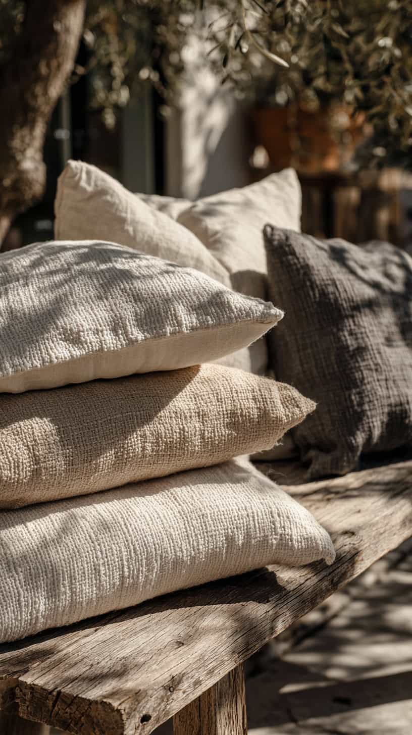 Textured Linen Cushion Seats - Image 2