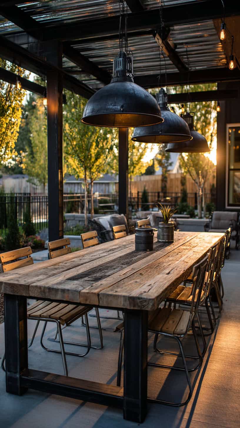 Trendy Industrial Dining Area - Image 1