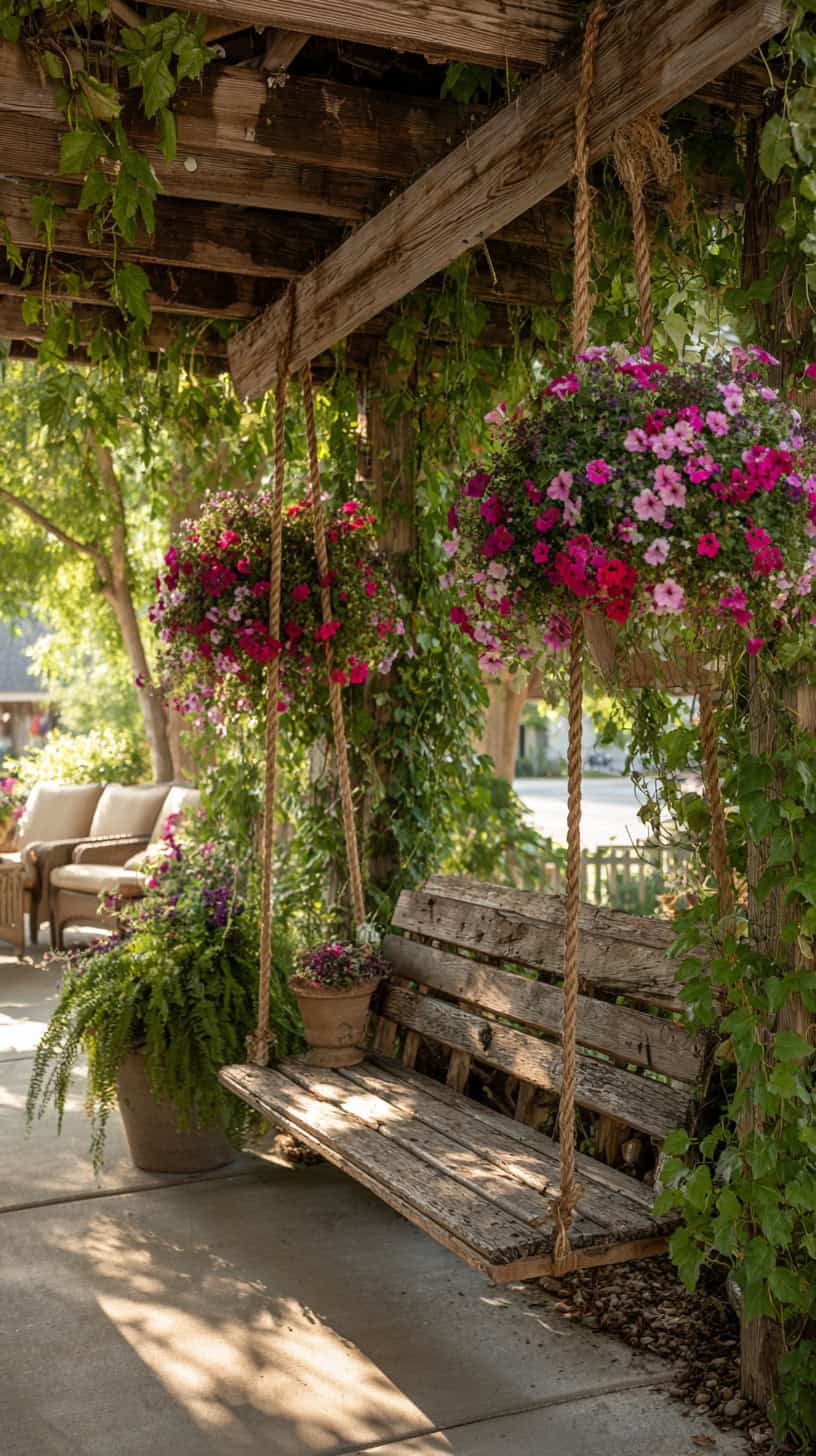 Whimsical Hanging Plant Swing - Image 1