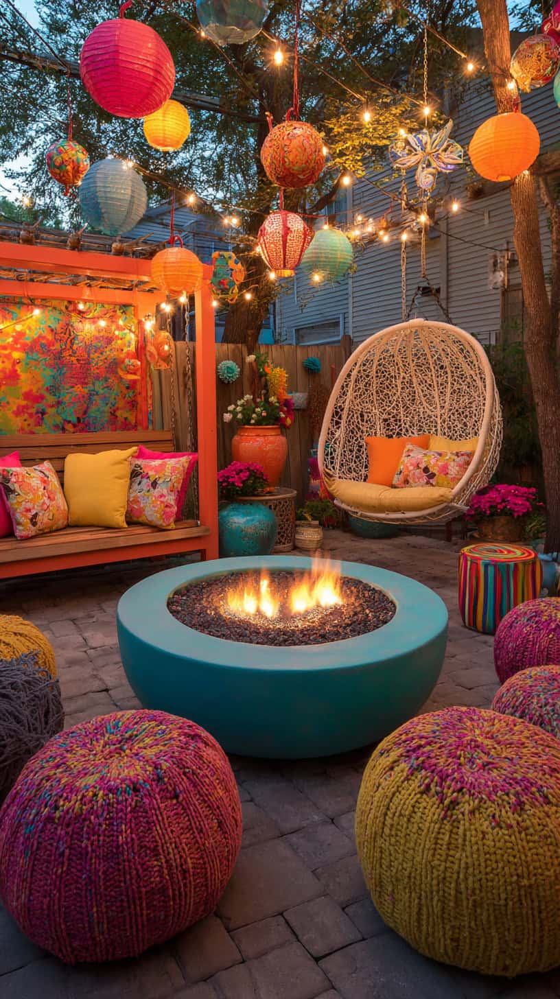 Whimsical Patio Fire Setup - Image 1