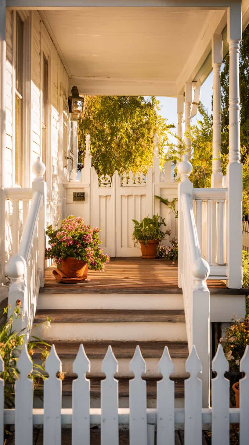 White Picket Porch Banisters - Image 1