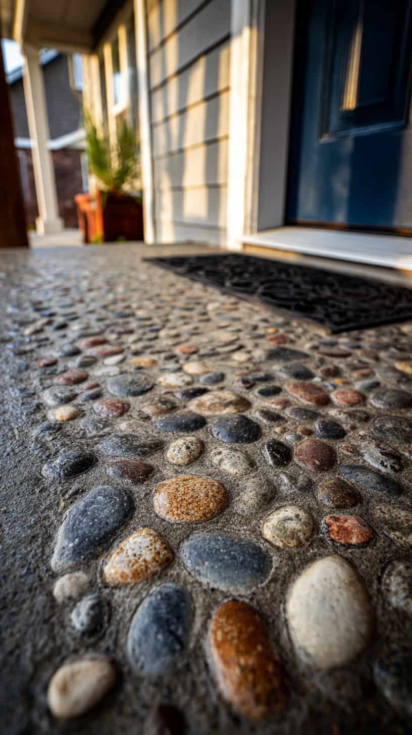 Cement Porch Pebble Finish - Image 1