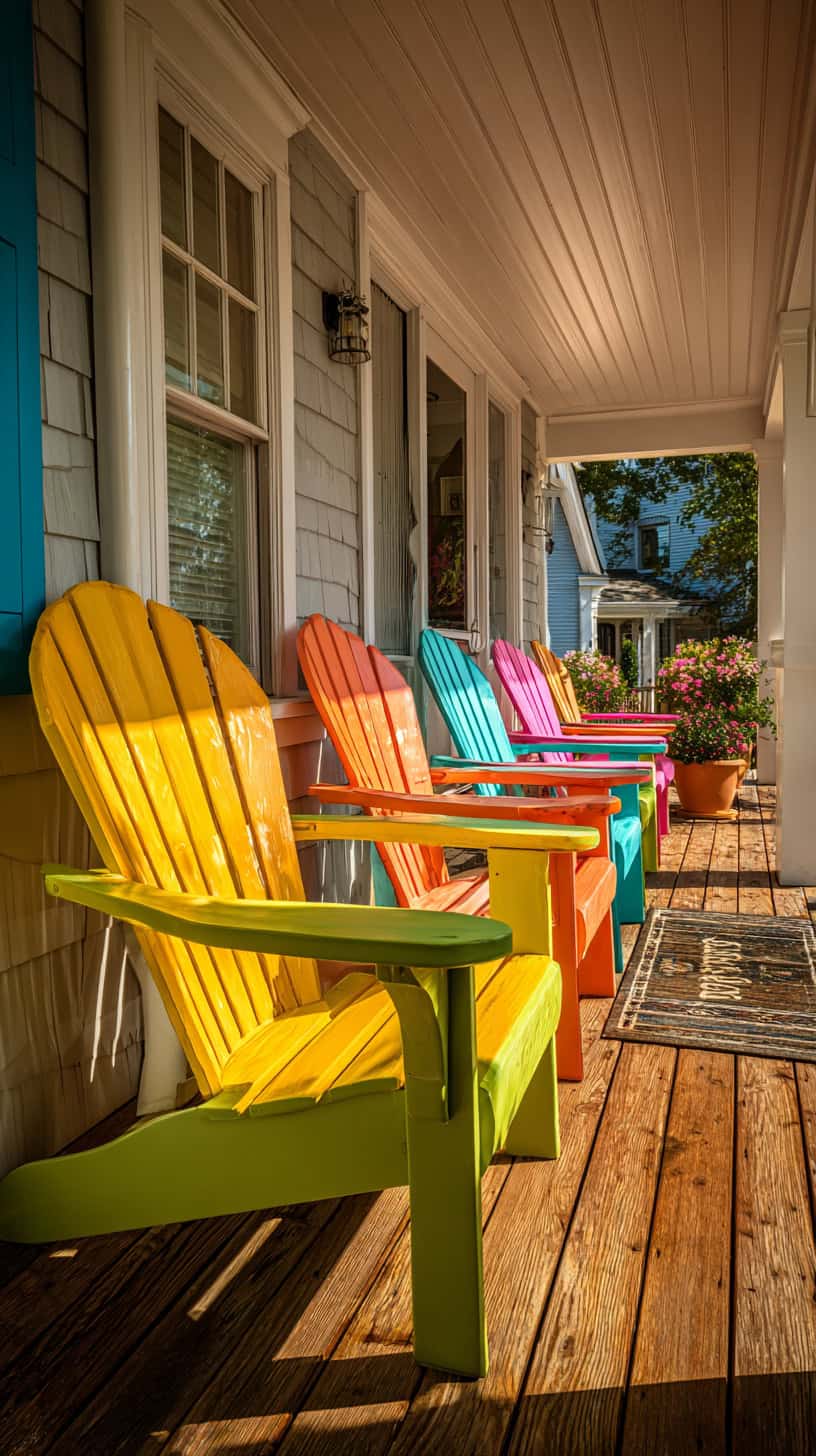 Colorful Adirondack Chair Lineup - Image 1