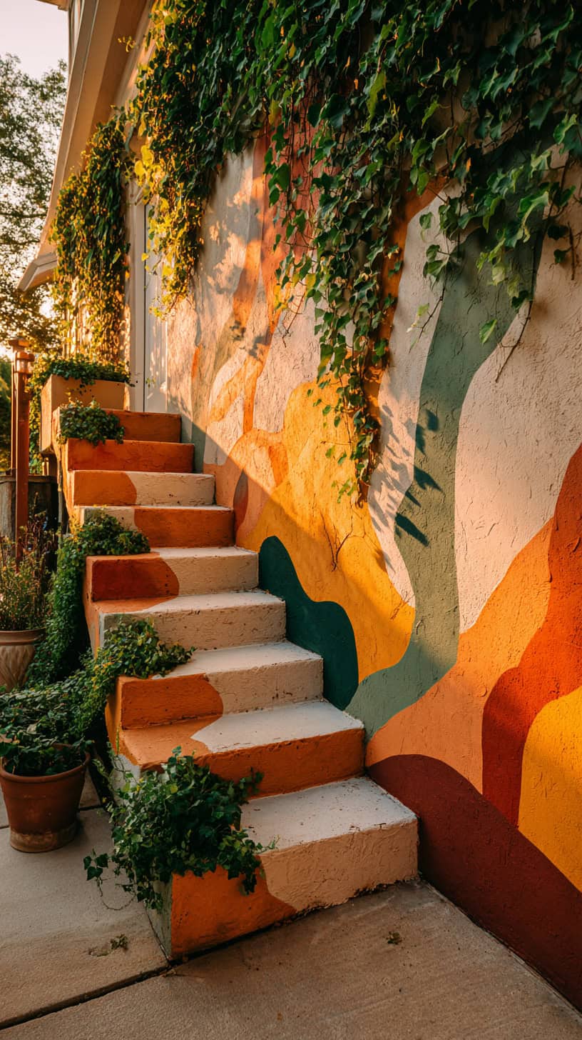 Creative Staircase Wall Design for Outdoor Fun - Image 1