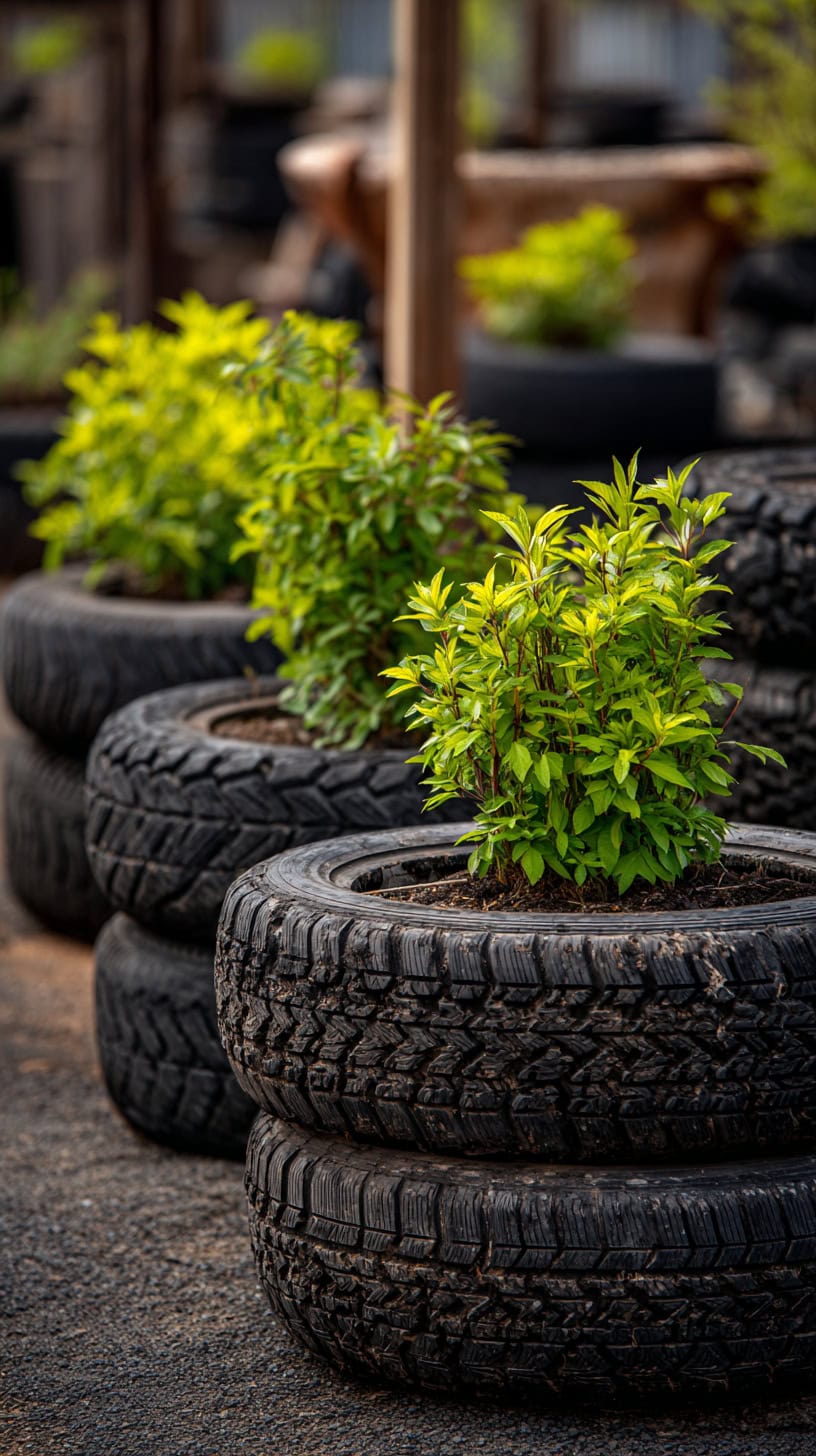 Repurposed Tire Planters - Image 1