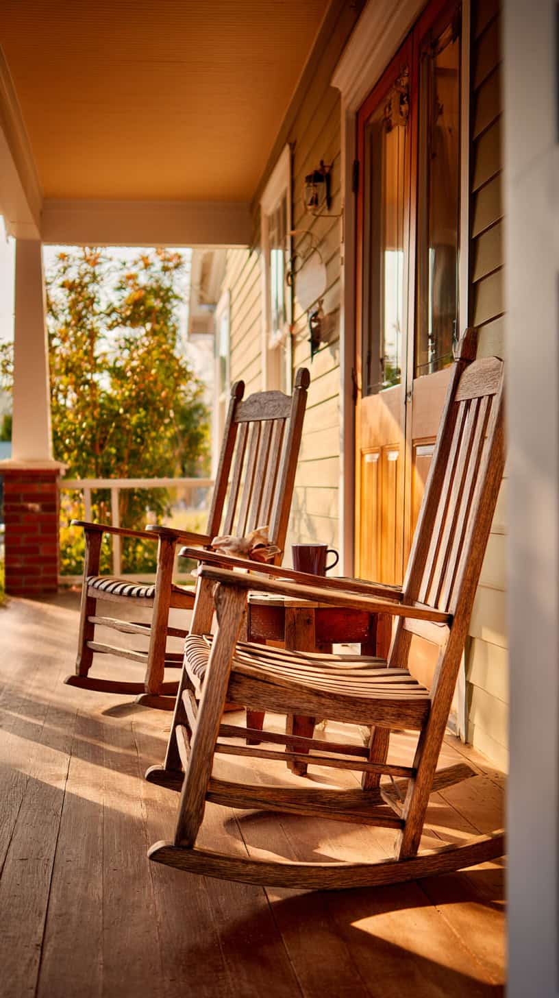 Simple Wooden Rocking Chairs - Image 1