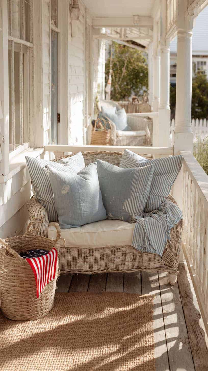 Coastal 4th of July Porch Inspiration for a Breezy Summer Look