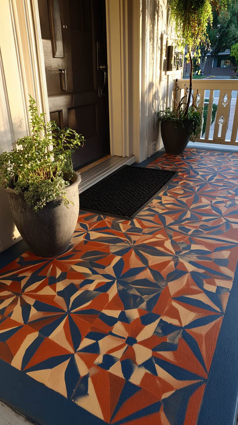 Stenciled Concrete Design - Image 1