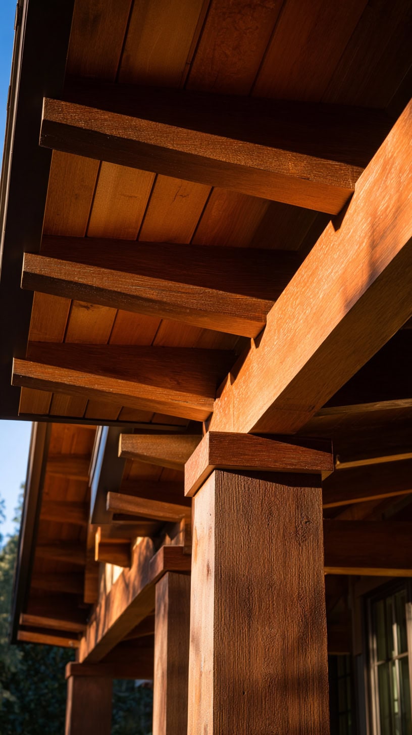 Stunning Wood Beams Front Porch Additions - Image 2