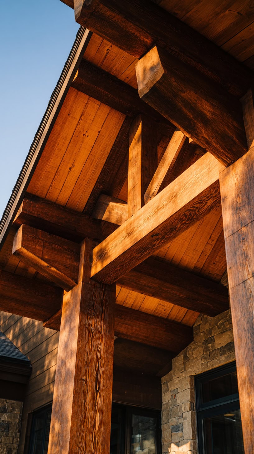 Stunning Wood Beams Front Porch Additions - Image 1