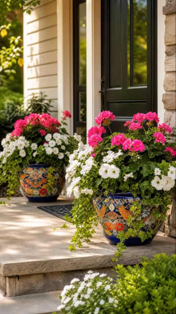 Colorful Planters And Potted Flowers For Major Curb Appeal