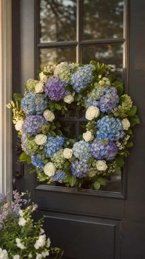 Hydrangea and Garden Flower Wreaths
