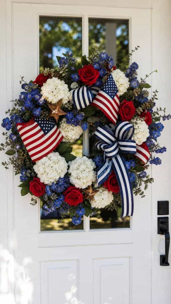 Patriotic Red, White, and Blue Wreaths