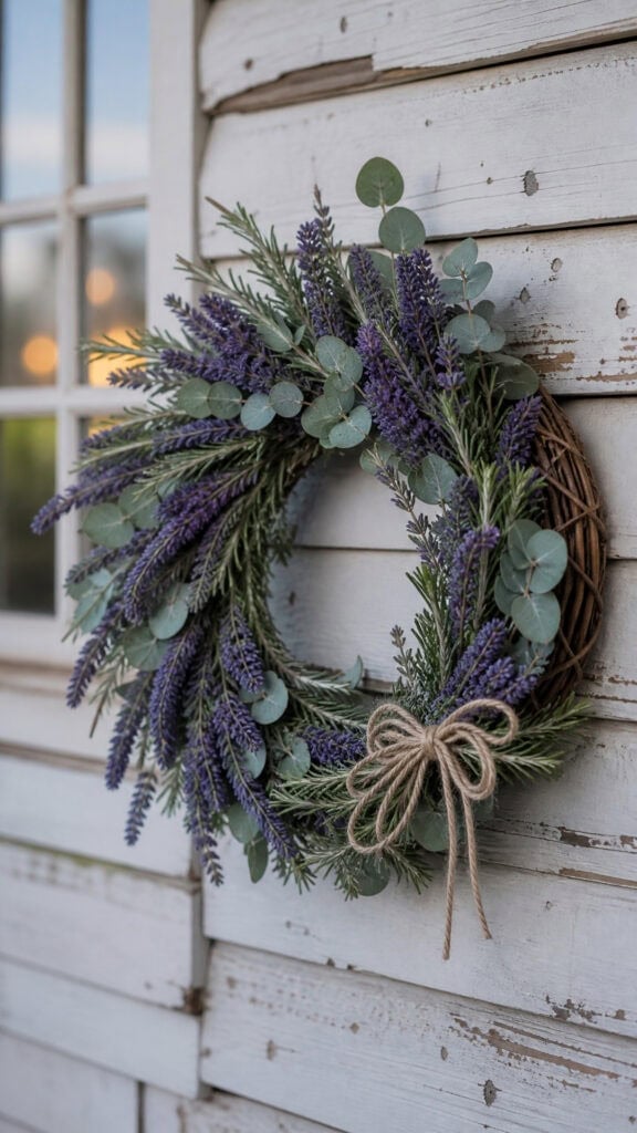 Fresh Lavender and Herb Garden Wreath