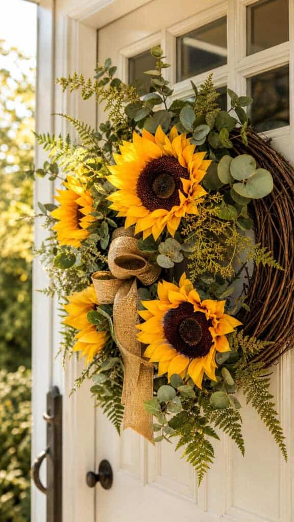 Bright Sunflower Burst Wreath