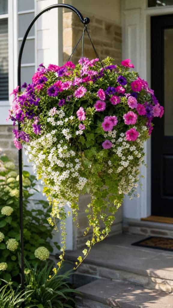 Hanging Basket Overflowing With Blooms