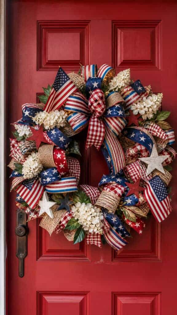 Patriotic Stars and Stripes Wreath