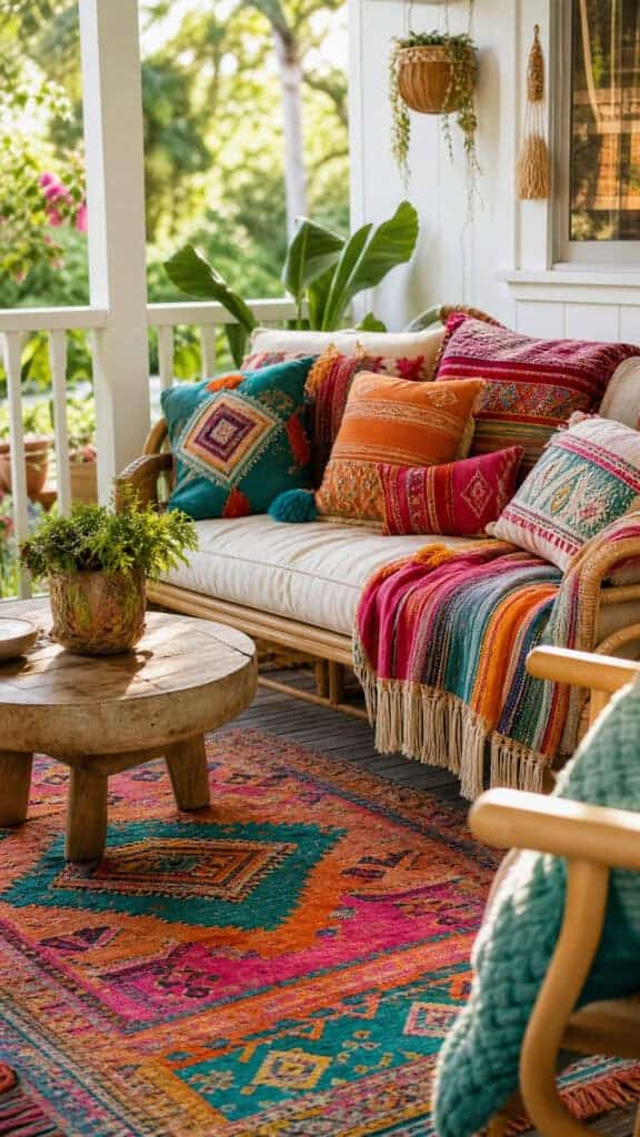 Layered Textiles and Cozy Cushions