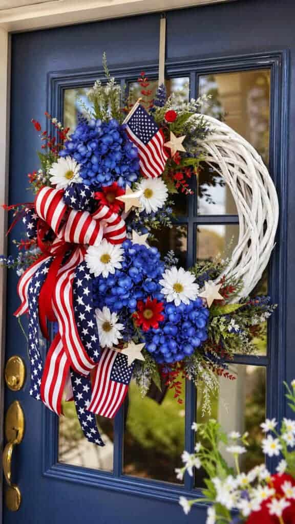 Patriotic Red, White, and Blue Wreath