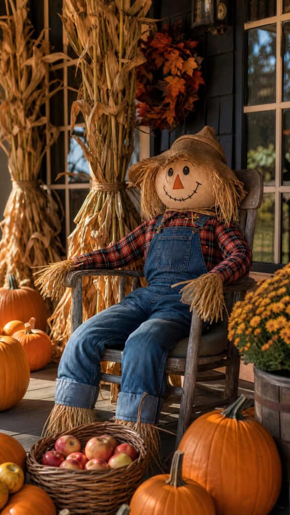 Corn Stalk and Scarecrow Duo