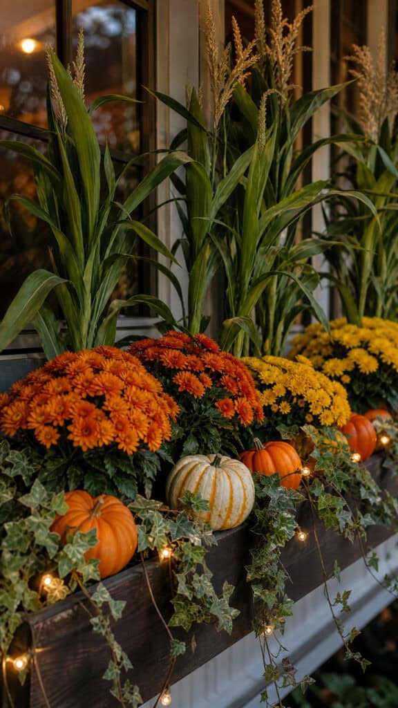 Window Box Corn Stalk Accent