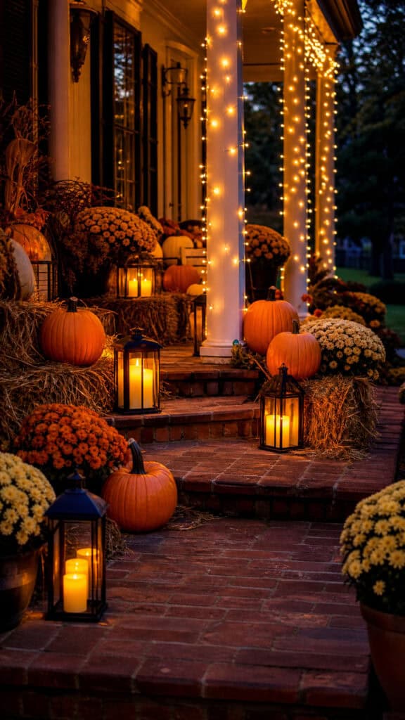 Lighting and Lanterns to Enhance Your Hay Bale Decor