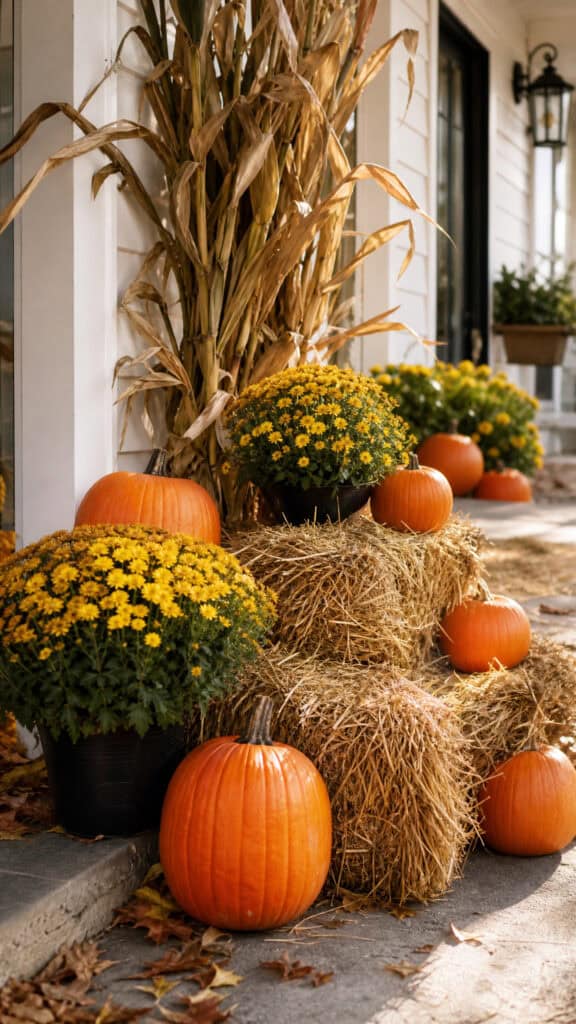 Hay Bales As Rustic Risers