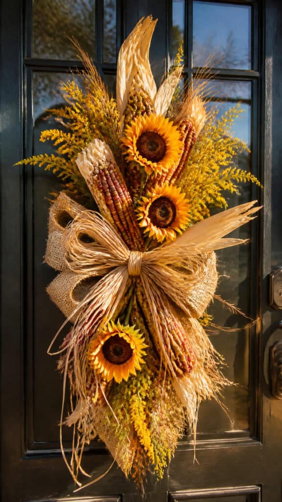 Sunflower and Burlap Country Swags
