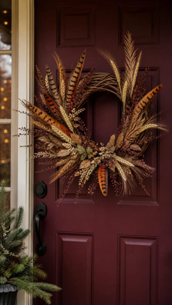 Feather and Pheasant Wreath