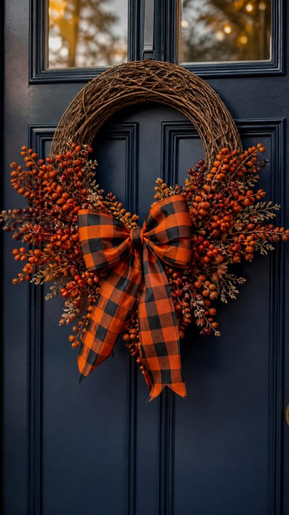 Plaid and Berries Wreath