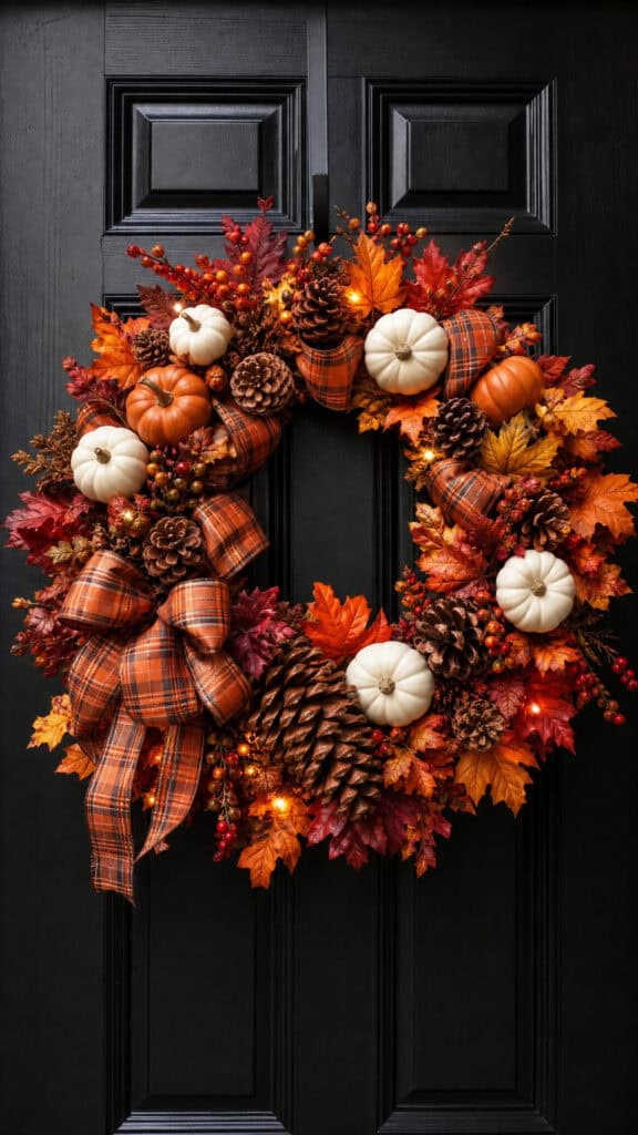 Plaid Ribbon and Pinecone Perfection