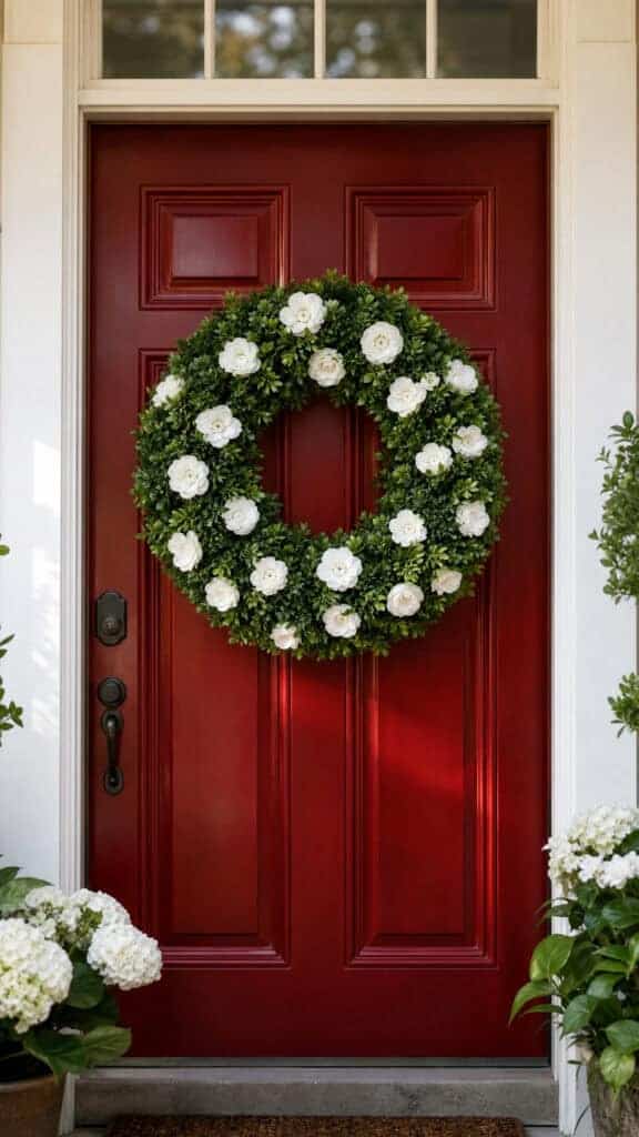 Boxwood and White Flower Combo