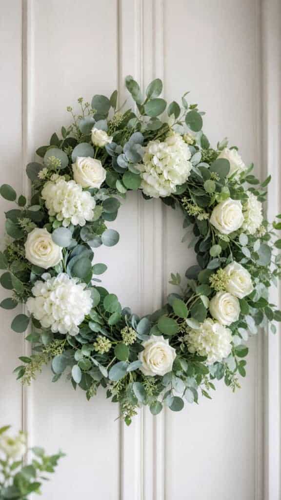 Eucalyptus and White Flower Elegance