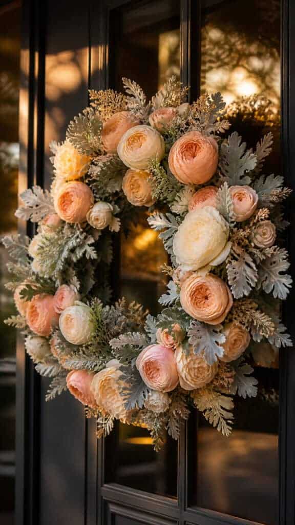 Peach and Cream Garden Roses