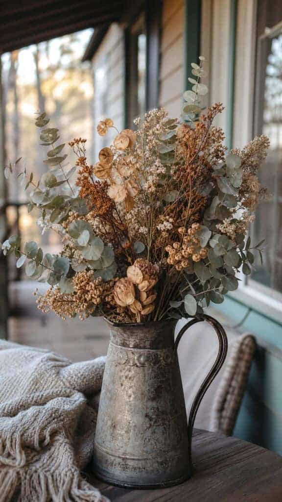 Eucalyptus And Dried Flower Arrangements