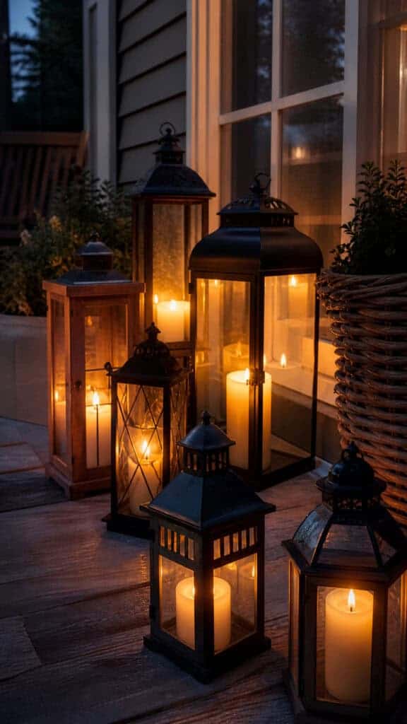 Lanterns With Flickering Candles For Ambiance