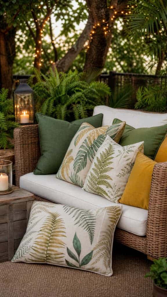 Outdoor Pillows With Botanical Prints