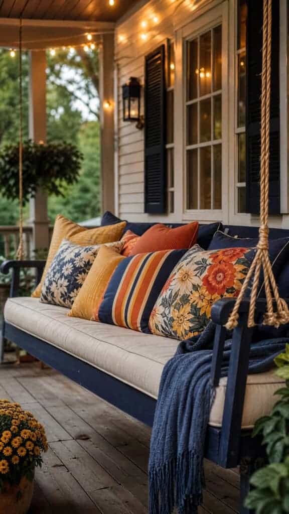 Porch Swing Pillows In Seasonal Colors