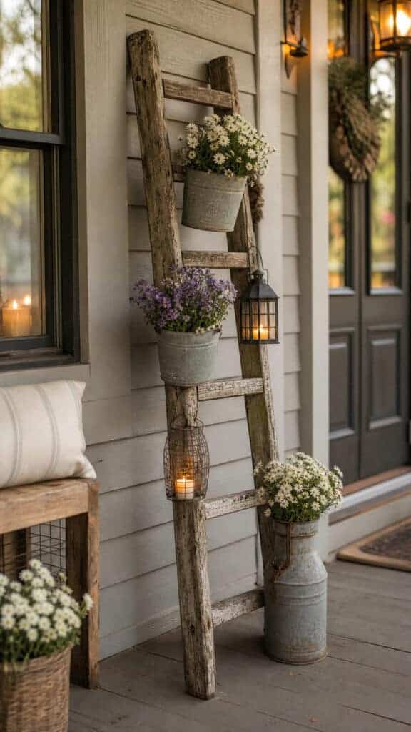 Vintage Ladder As A Display Piece