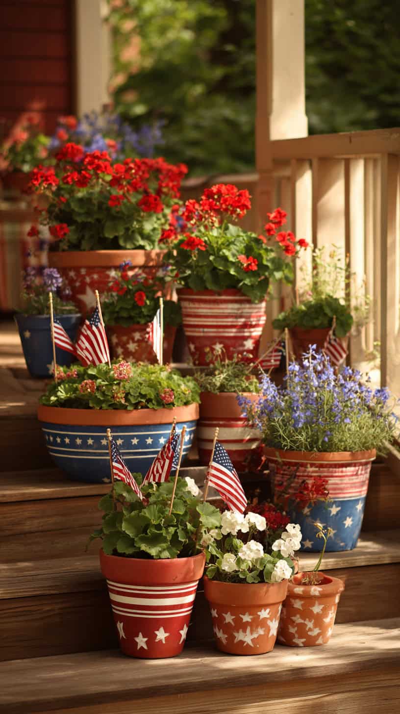 Patriotic Flag Planter Pots - Image 3