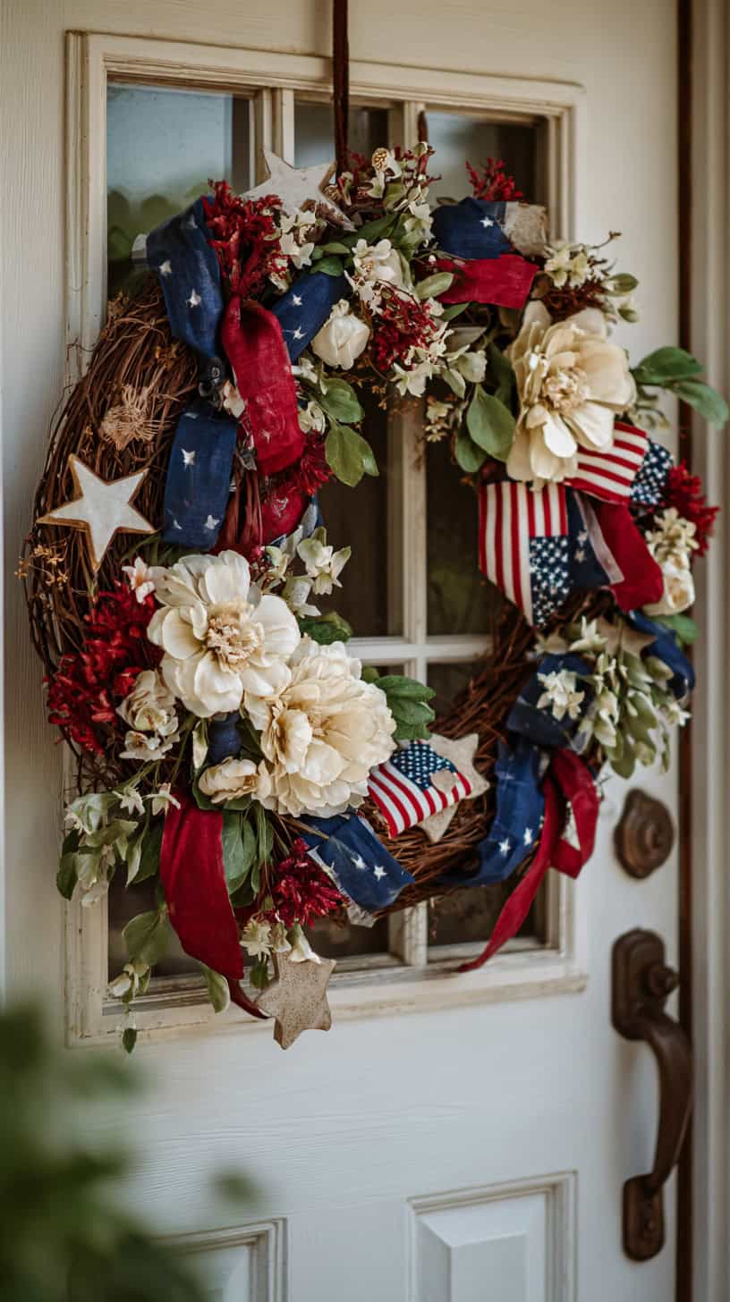 Patriotic Front Door Wreath - Image 2